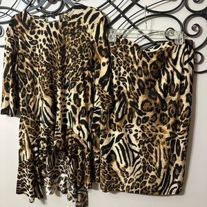 Leopard Print Skirt Set
